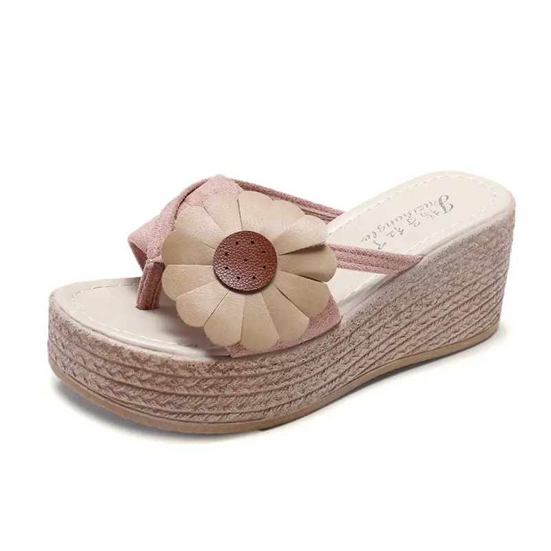 Korean Style Floral Flip Flops Women 2023