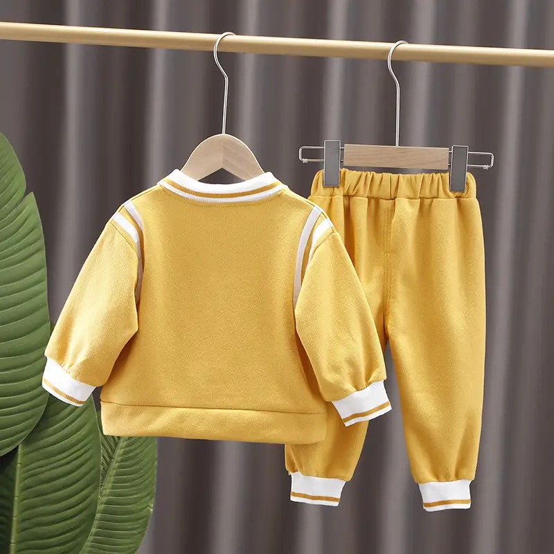 Children's Yellow Polo Track Suit 2-Piece Set - Image 4