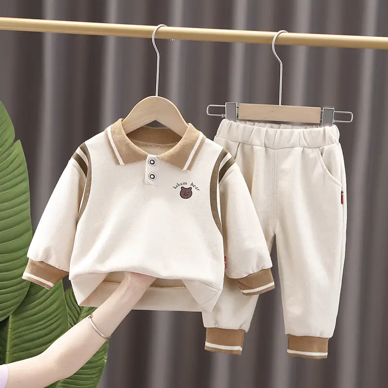 Children's Yellow Polo Track Suit 2-Piece Set - Image 3