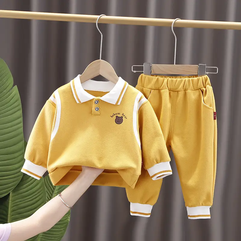 Children's Yellow Polo Track Suit 2-Piece Set — feature 19