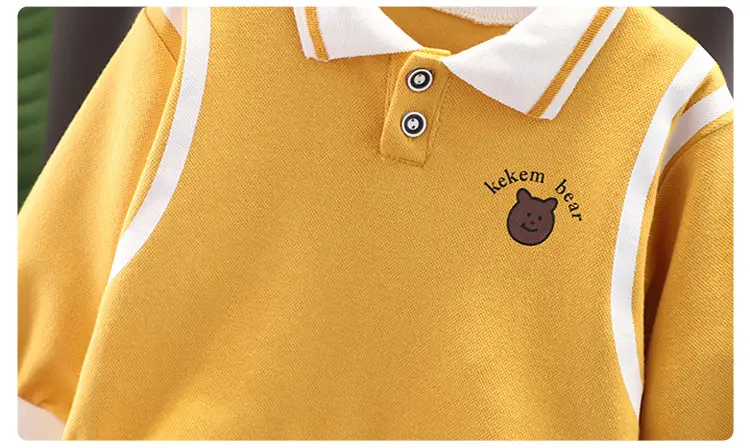 Children's Yellow Polo Track Suit 2-Piece Set — feature 9