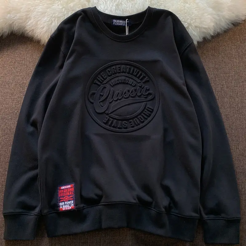 Men Women Grey Crewneck Sweatshirt with Logo Print — feature 12