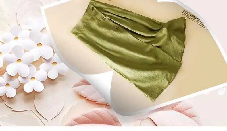 Women's 100% Pure亚麻 Mid-Length Skirt Brown — feature 17