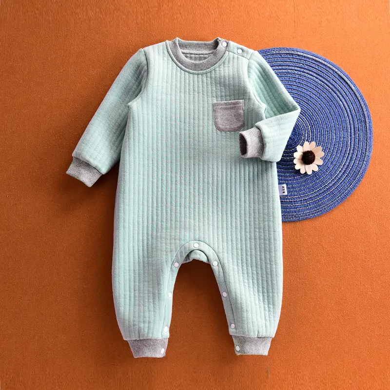 Baby Quilted Jumpsuit 3Yr Warm Pajamas Blue