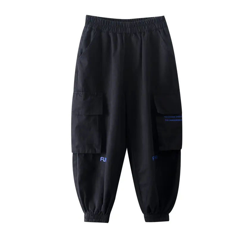 Kids Fleece Cargo Pants Grey Black Autumn Winter 2025 - Image 5