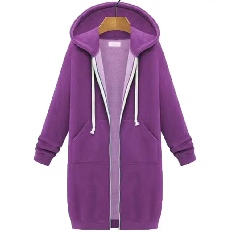 Pink Hooded Long Sleeve Women's Sweater Coat