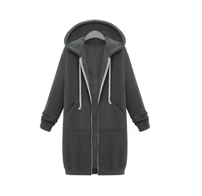 Pink Hooded Long Sleeve Women's Sweater Coat