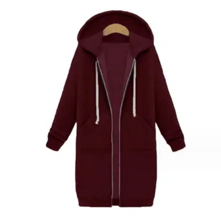 Pink Hooded Long Sleeve Women's Sweater Coat