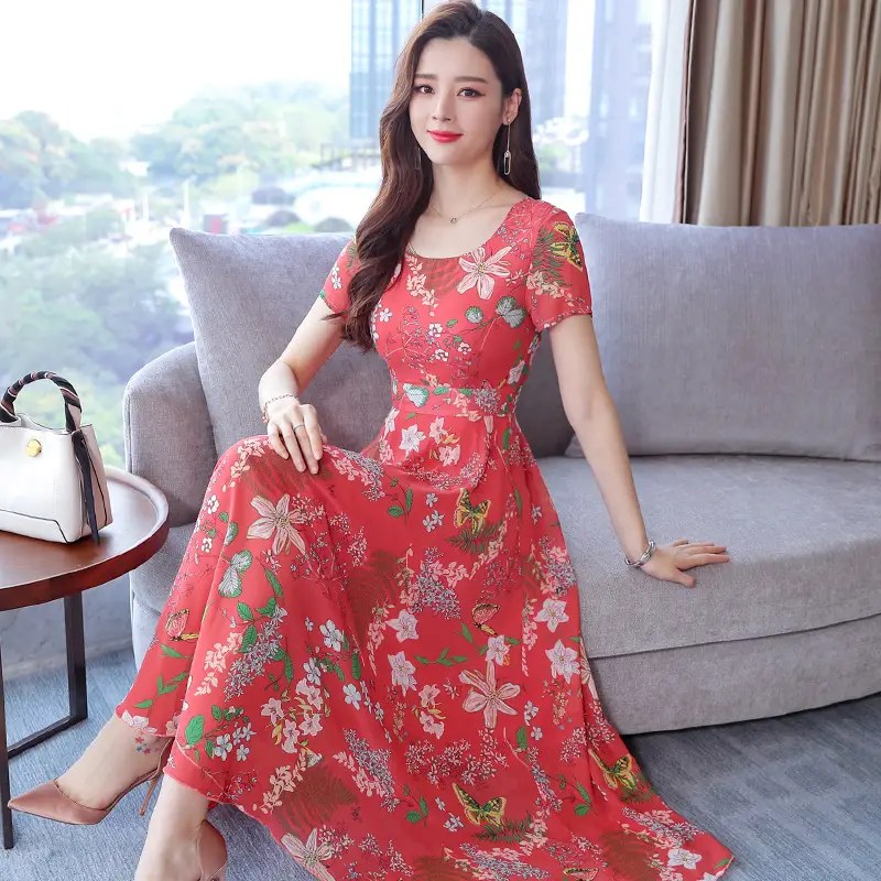 2021 Summer Printed High Waist Dress for Women - Image 7