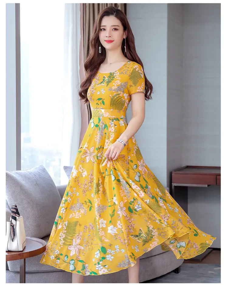 2021 Summer Printed High Waist Dress for Women — feature 18