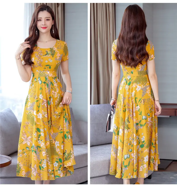 2021 Summer Printed High Waist Dress for Women — feature 19
