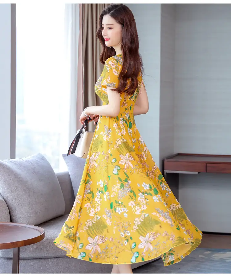 2021 Summer Printed High Waist Dress for Women — feature 20