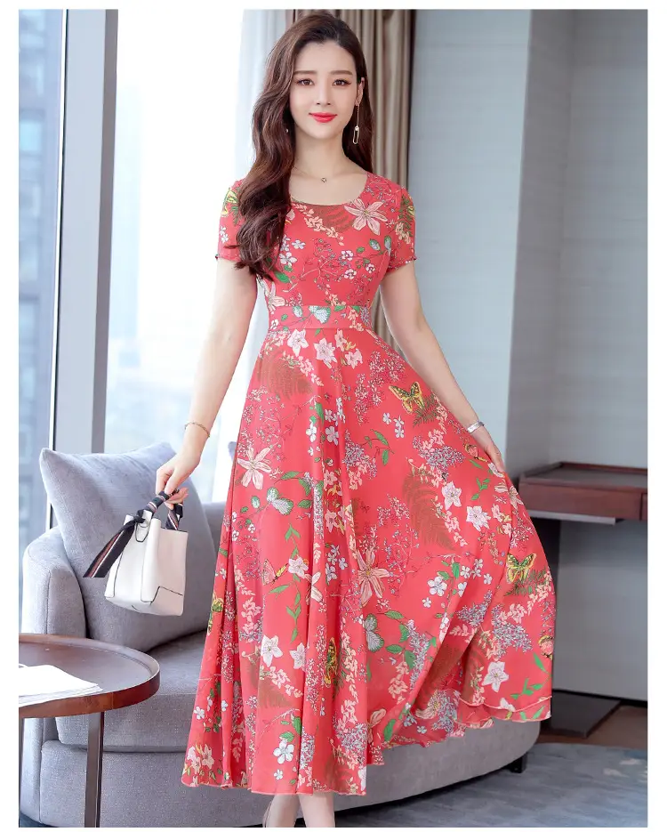 2021 Summer Printed High Waist Dress for Women — feature 22