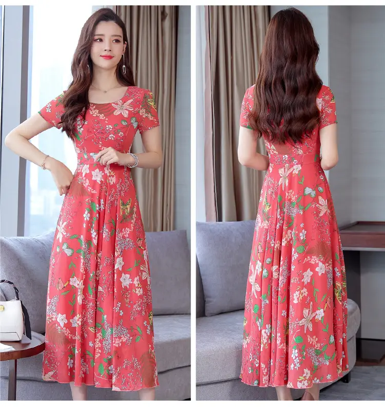 2021 Summer Printed High Waist Dress for Women — feature 25