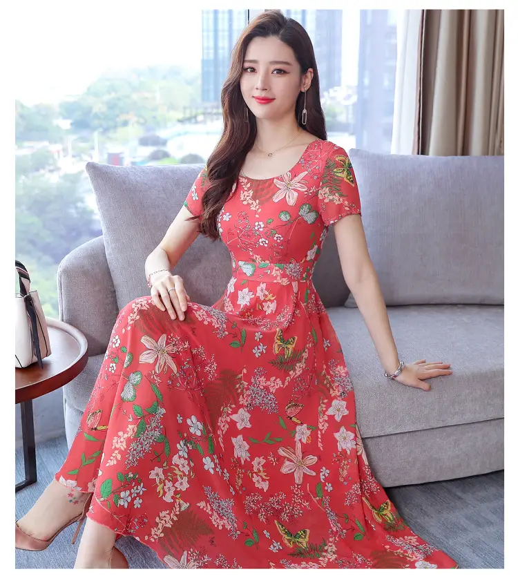 2021 Summer Printed High Waist Dress for Women — feature 27