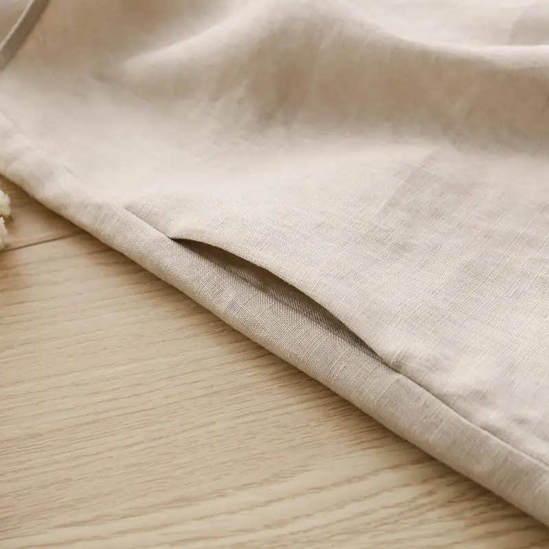 Girls Linen Cotton Vest Dress Spring Summer New Casual Kidsren's Wear Round Neck Sleeveless Pure Color A-Line Skirt — feature 24