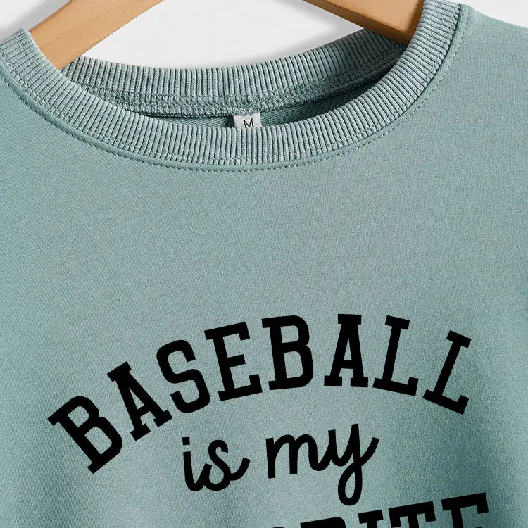 Baseball My Favorite Season Round Neck Long Sleeve Sweater
