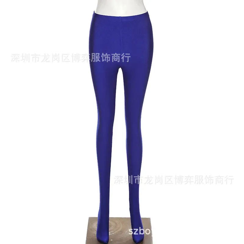 Women's Blue Solid Tight Hip Leggings for Sports Fitness