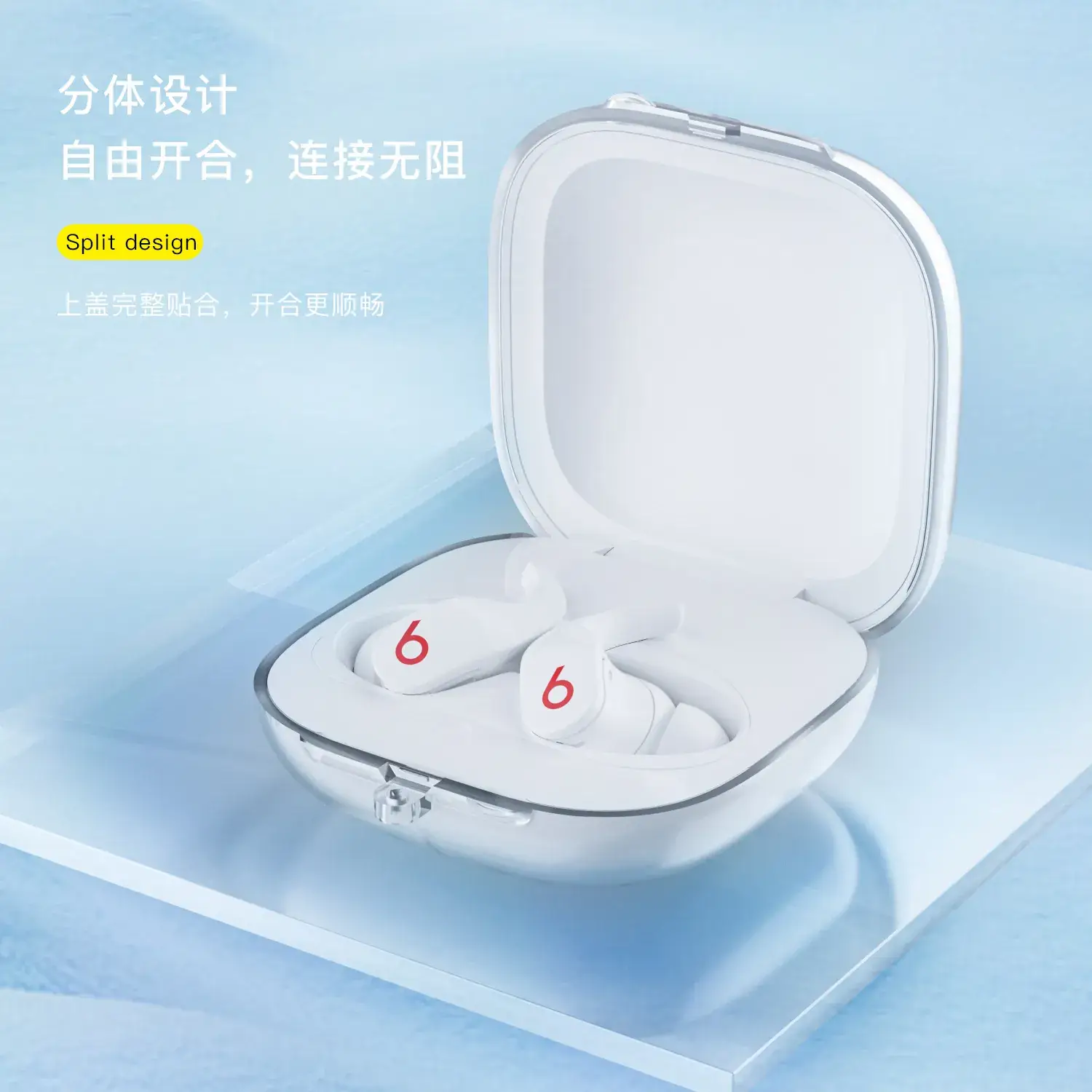 Purple Transparent Stone Keychain Charging Case for Bluetooth Headset