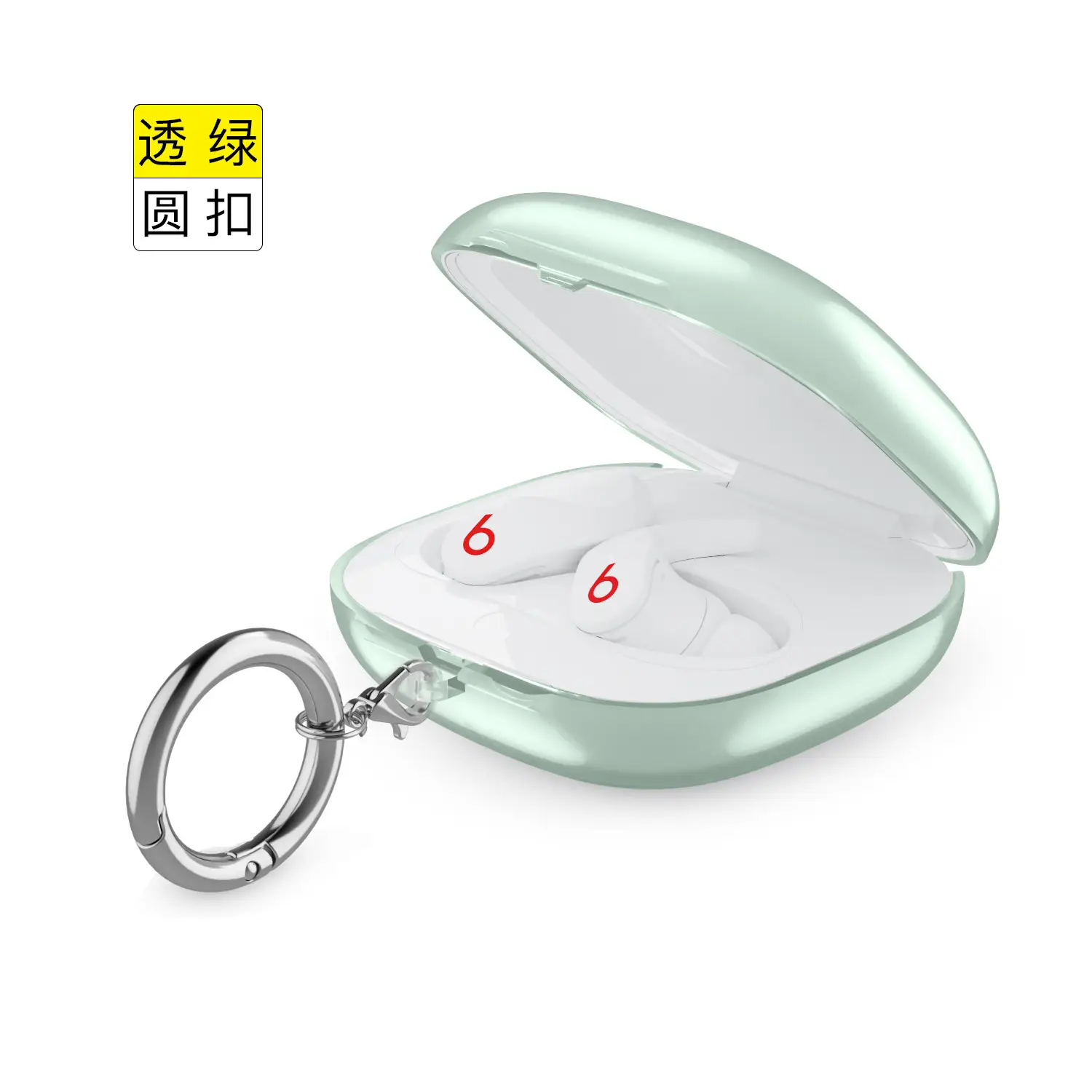 Purple Transparent Stone Keychain Charging Case for Bluetooth Headset — feature 11