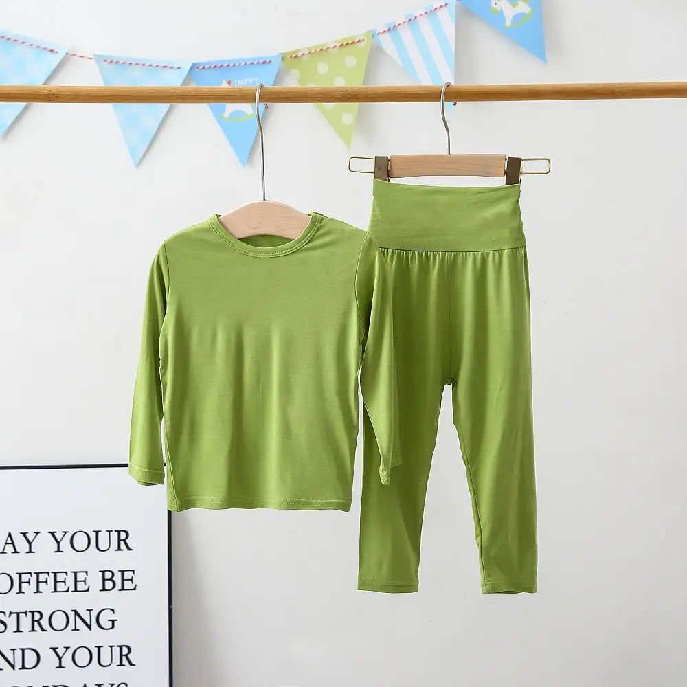 Baby Pajamas Modal White Long Sleeve Spring Autumn Underwear Set - Image 10