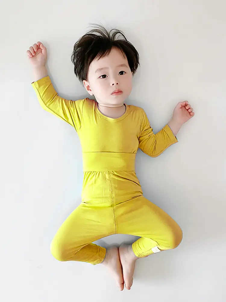 Baby Pajamas Modal White Long Sleeve Spring Autumn Underwear Set - Image 6