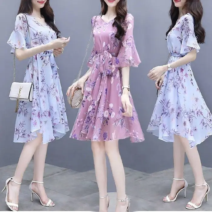 Pink Floral Long Dress for Women Summer 2026 - Image 3