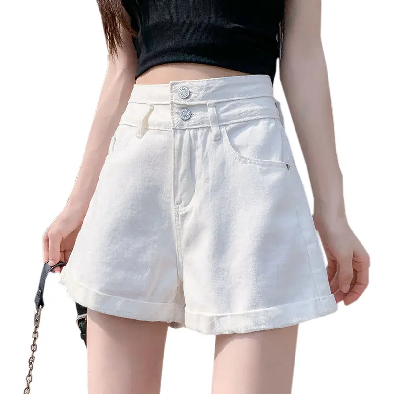 Women Denim Shorts Black High Waist 2022 Summer - Image 6