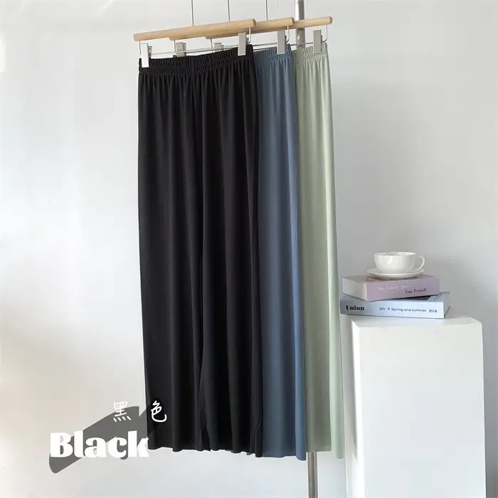 Women Ice Silk Wide Leg Pants 2025 New - Image 6