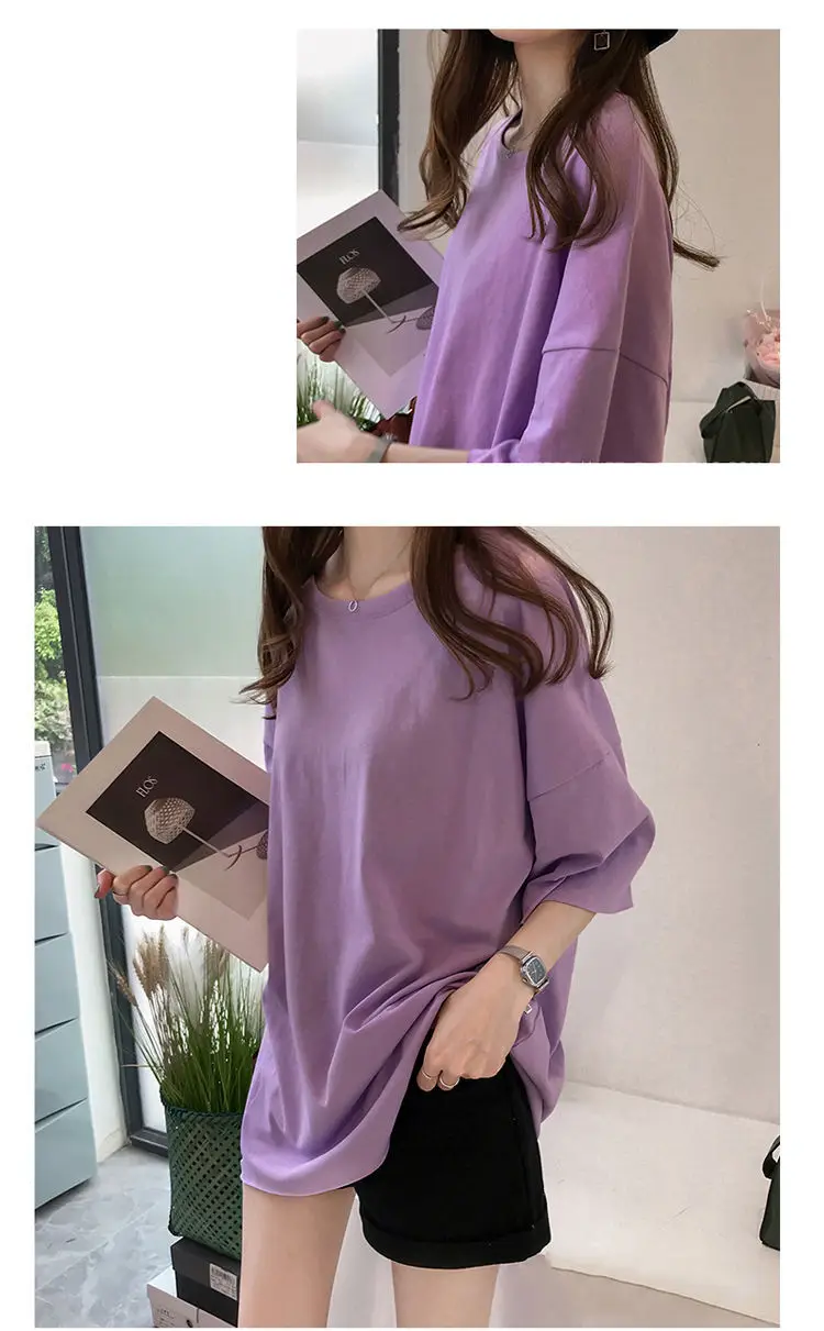 Maternity T-shirt Purple Bear Print Plus Size — feature 14