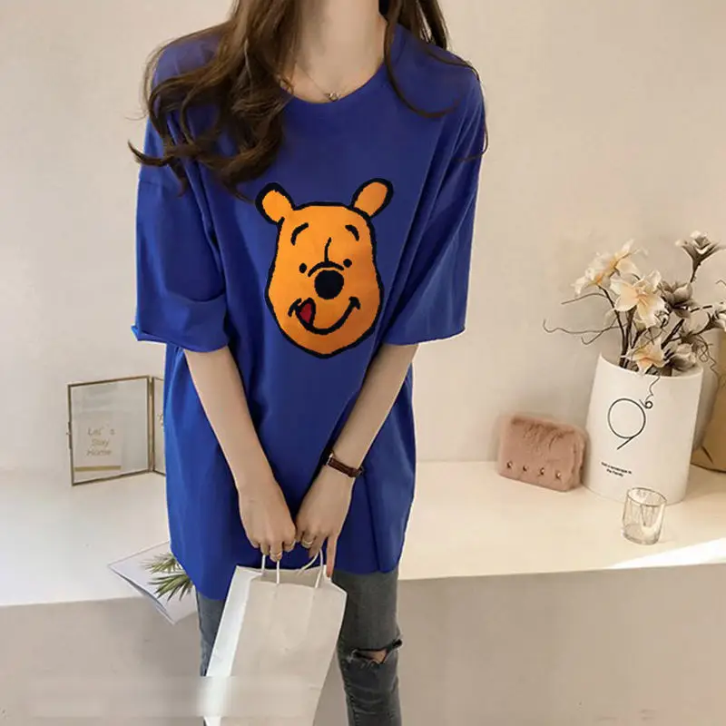 Maternity T-shirt Purple Bear Print Plus Size — feature 5