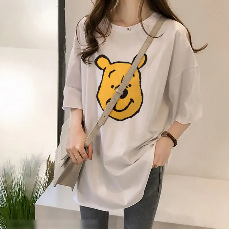 Maternity T-shirt Purple Bear Print Plus Size — feature 8