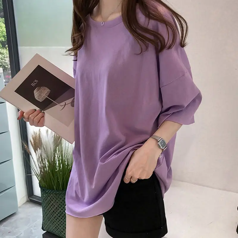 Maternity T-shirt Purple Bear Print Plus Size - Image 2