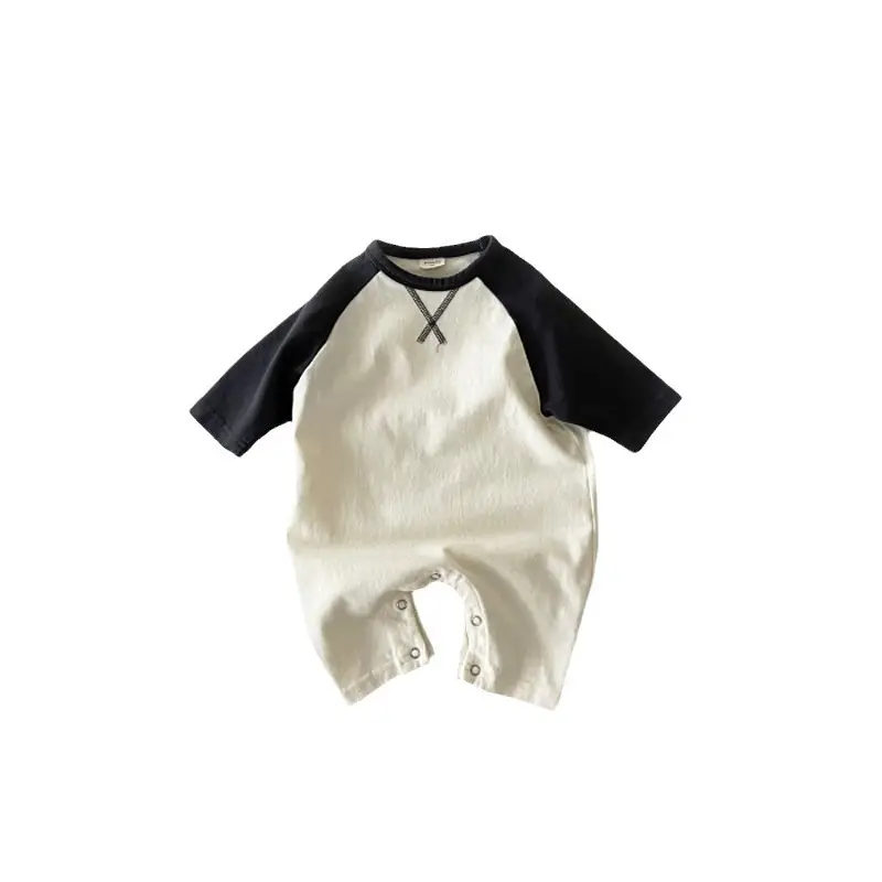 Korean Style Baby Boys Girls Jumpsuit Contrasting Black White - Image 6