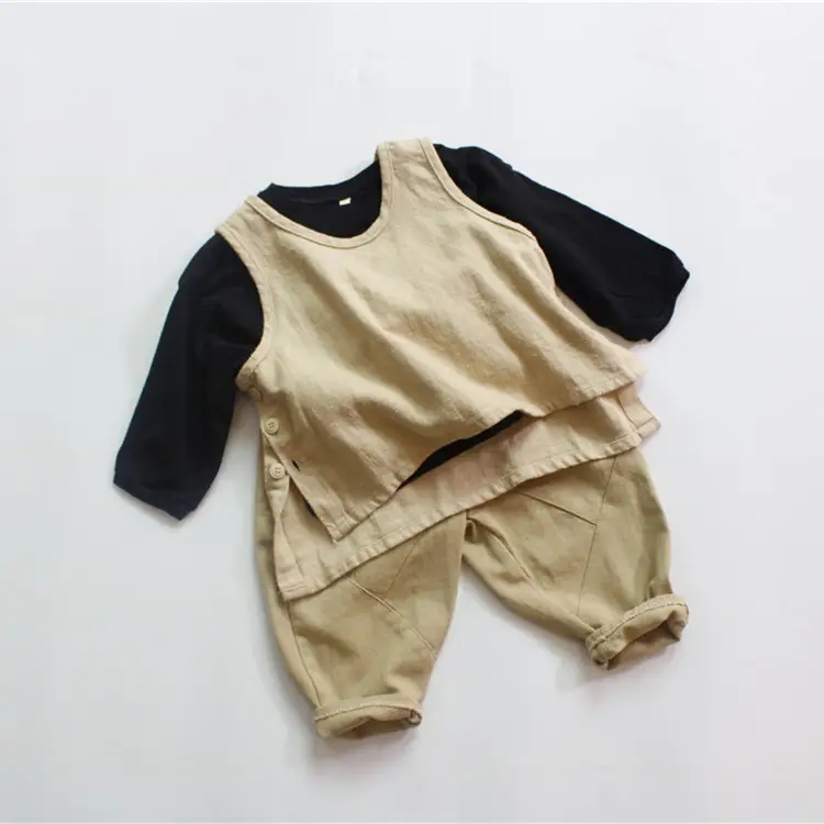 Black Embroidered Baby Boy's T-Shirt Korean Style