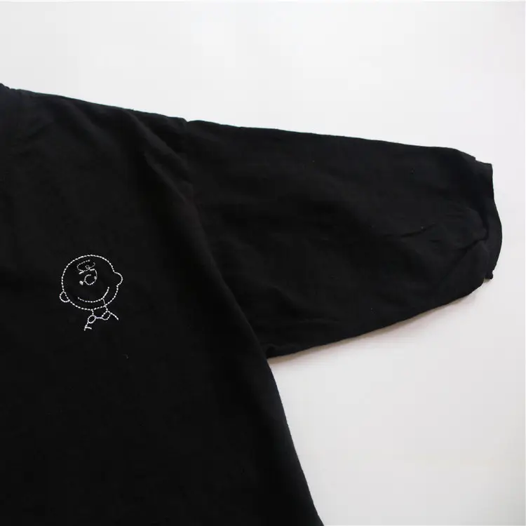 Black Embroidered Baby Boy's T-Shirt Korean Style