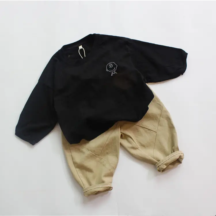 Black Embroidered Baby Boy's T-Shirt Korean Style — feature 12