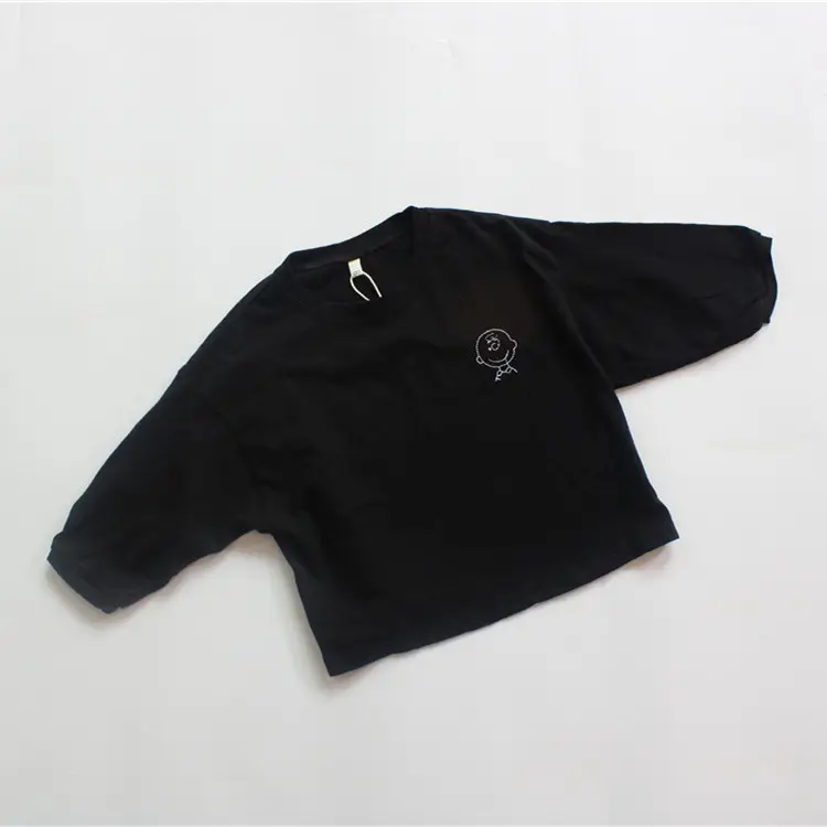 Black Embroidered Baby Boy's T-Shirt Korean Style — feature 7
