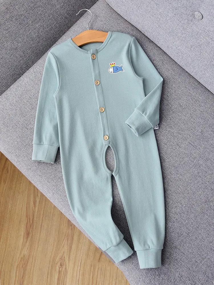 Baby Cotton Jumpsuit Green Spring Autumn Anti-Cold
