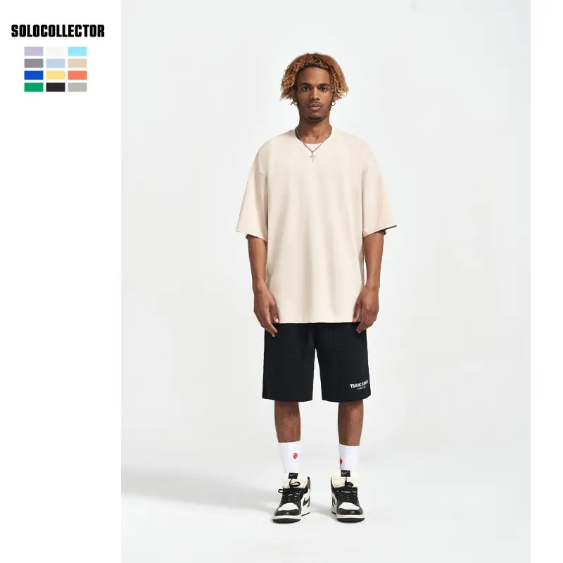 White Cotton T-Shirt for Men Women Loose Fit Short Sleeve - Image 12