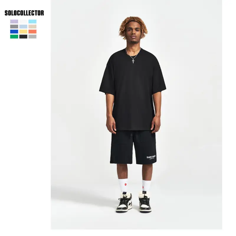 White Cotton T-Shirt for Men Women Loose Fit Short Sleeve - Image 13