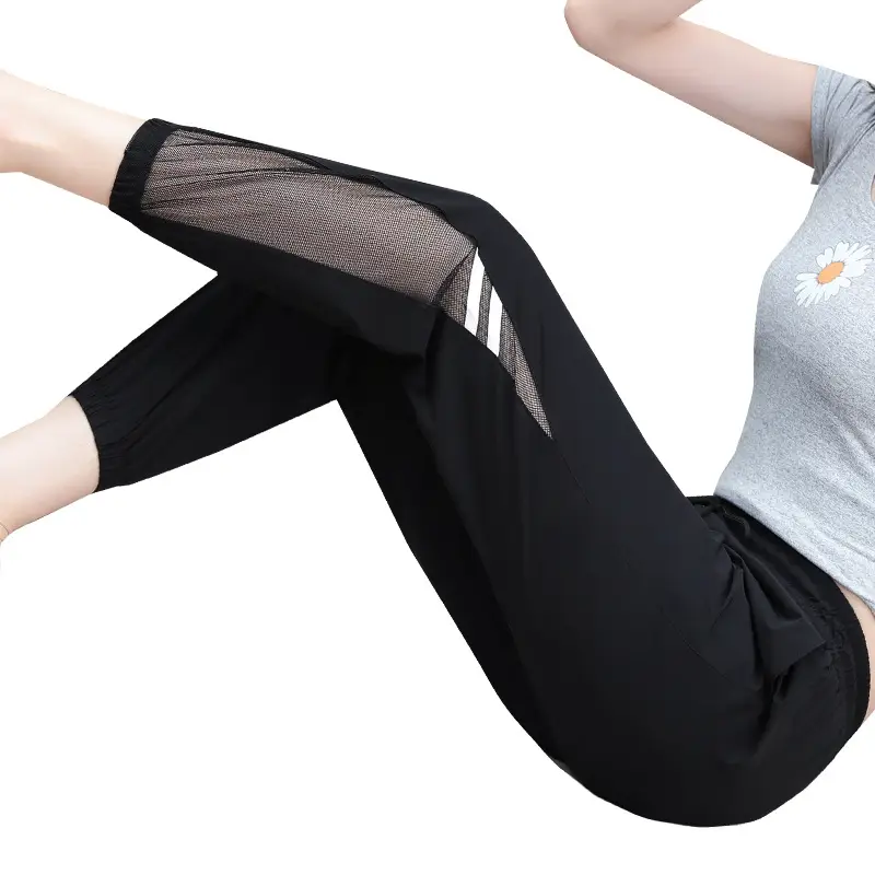 Women's Mesh Sports Pants Large Size Ankle Length - Image 6