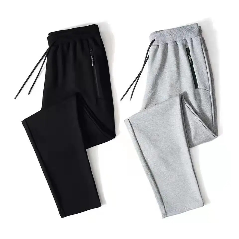 Spring and Autumn pocket zipper long pants men's cotton pants casual sports pants loose plus size stretch construction site work pants