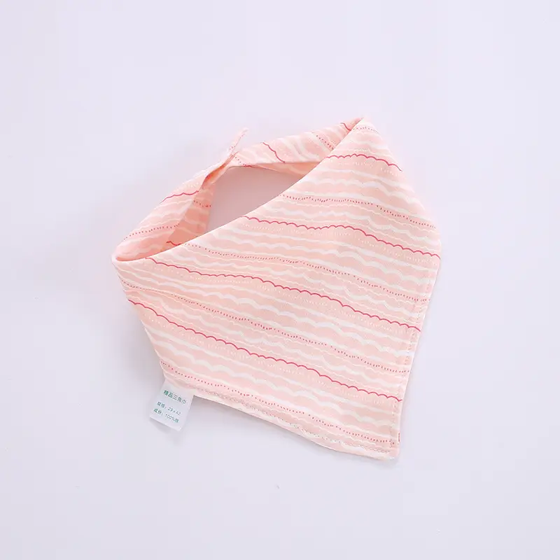 Pink Cotton Baby Bib with Double Snap Closure - Image 2