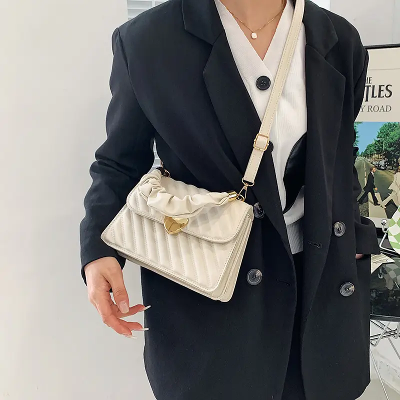 Women Pleated Satchel Bag Cream White 2022 - Image 7