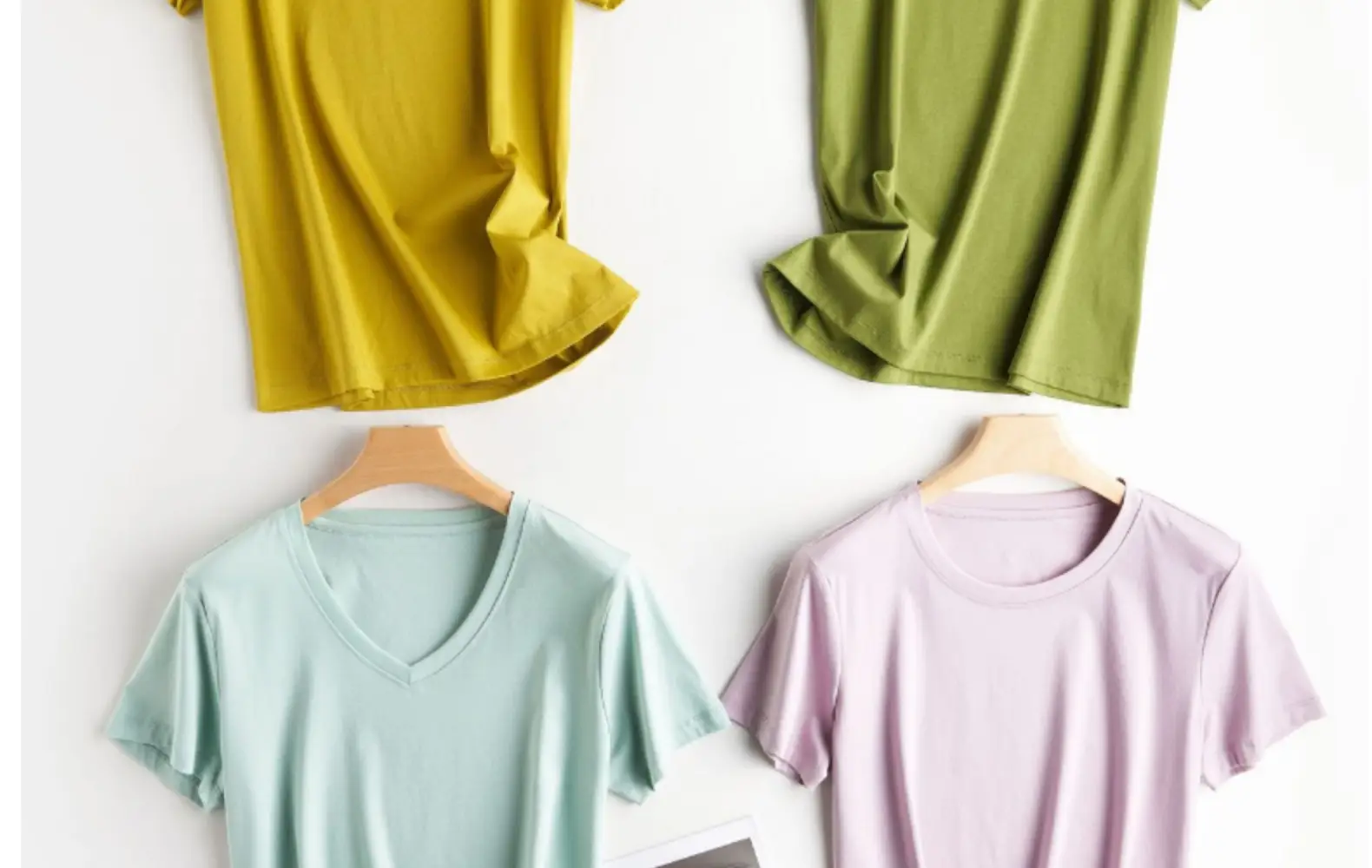 Women Mercerized Cotton V-Neck T-Shirt Olive Green — feature 35