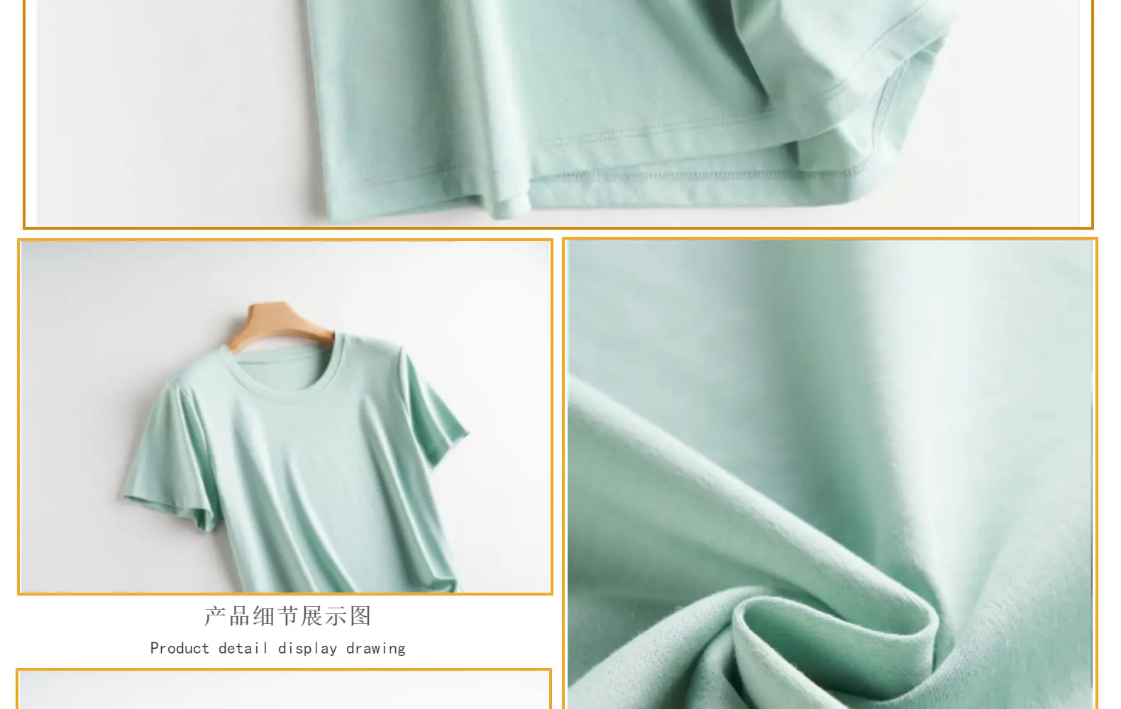 Women Mercerized Cotton V-Neck T-Shirt Olive Green — feature 48