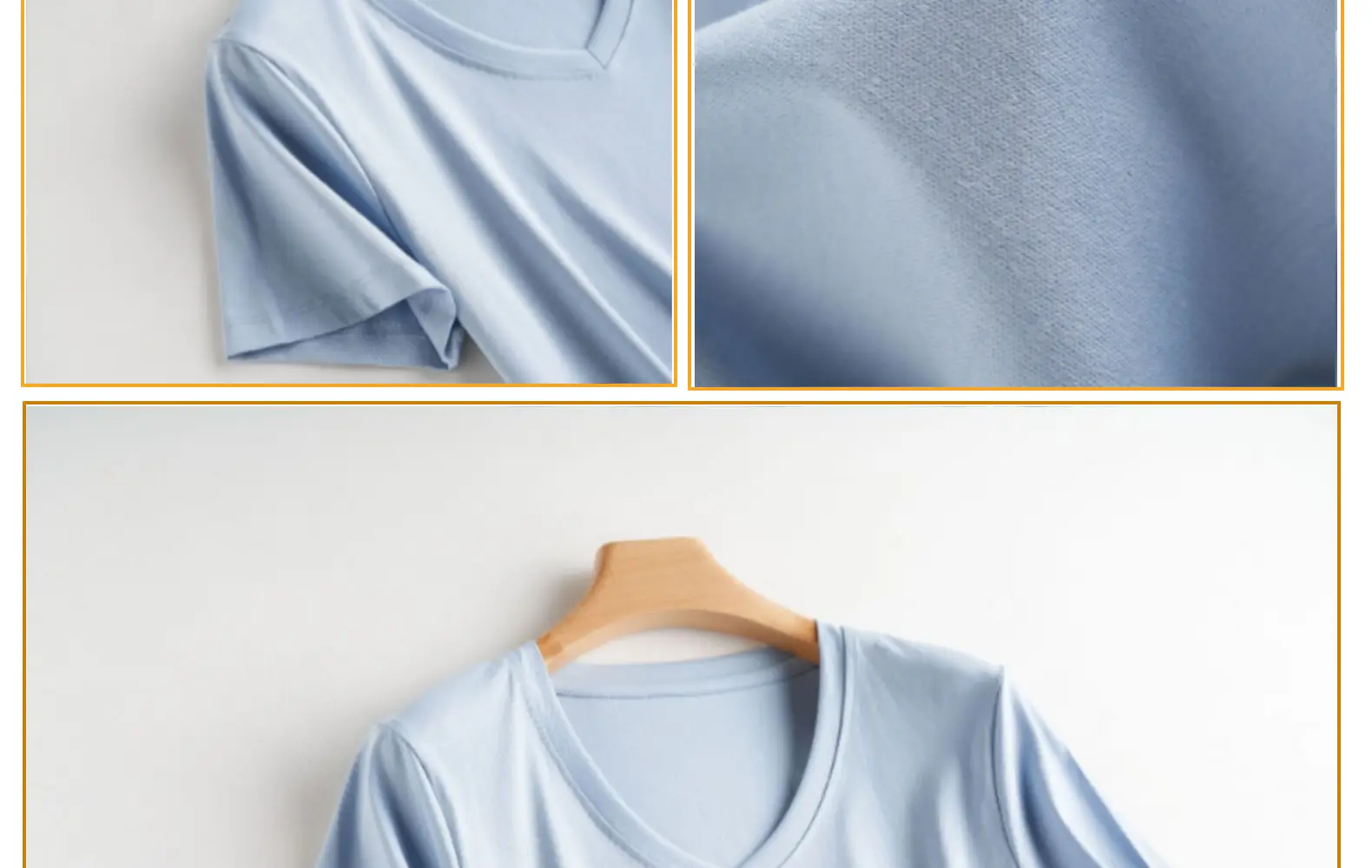 Women Mercerized Cotton V-Neck T-Shirt Olive Green — feature 73