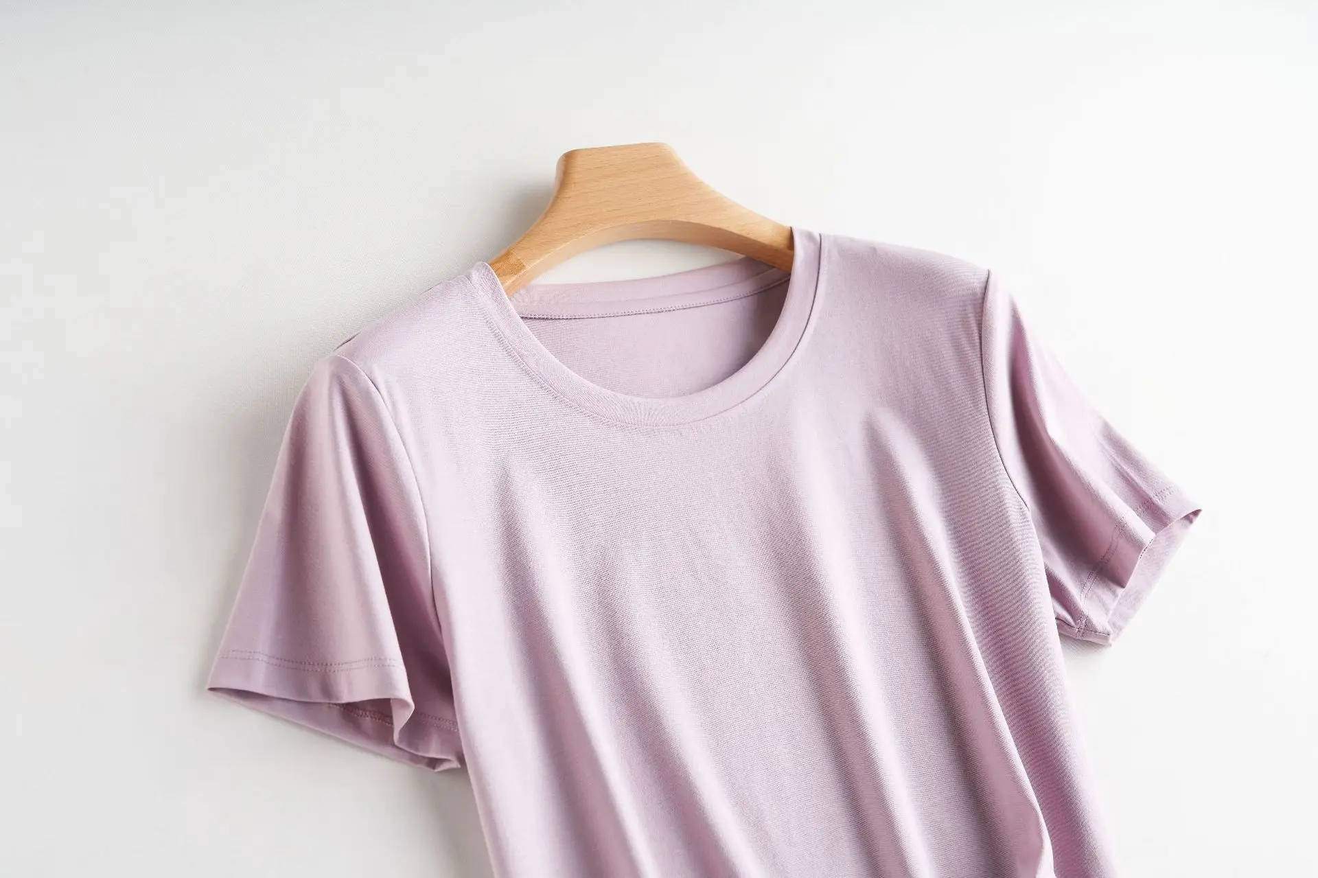 Women Mercerized Cotton V-Neck T-Shirt Olive Green - Image 15