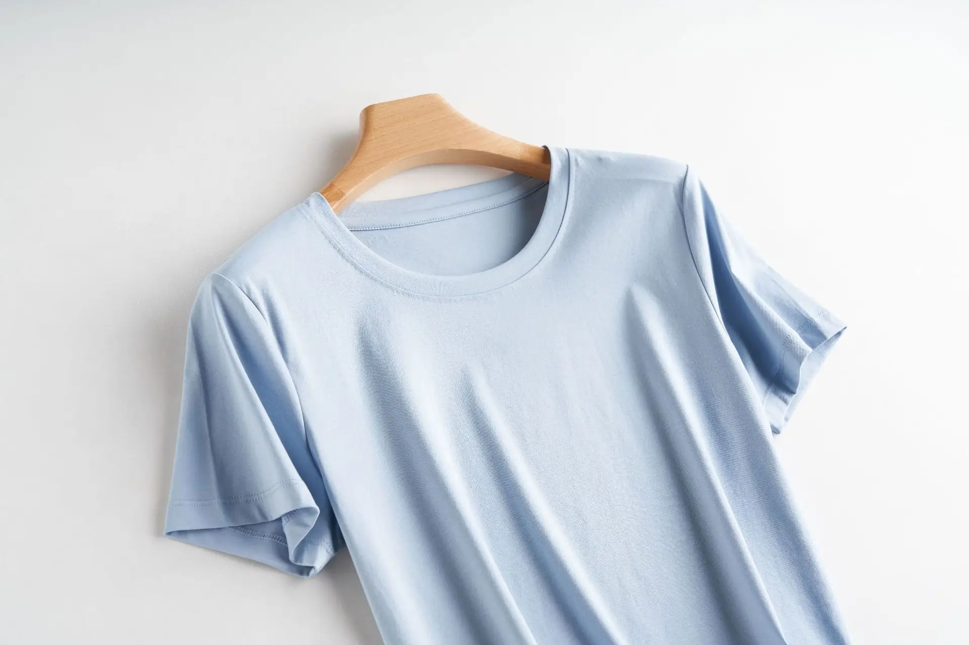 Women Mercerized Cotton V-Neck T-Shirt Olive Green - Image 6